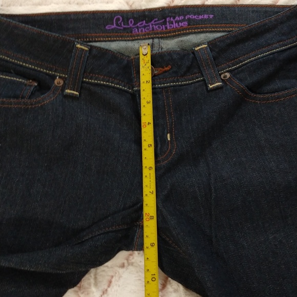 Anchor Blue Junior's Size 9 Regular Lilac Flap Pockets Dark Blue Bootcut Jeans - Picture 11 of 14
